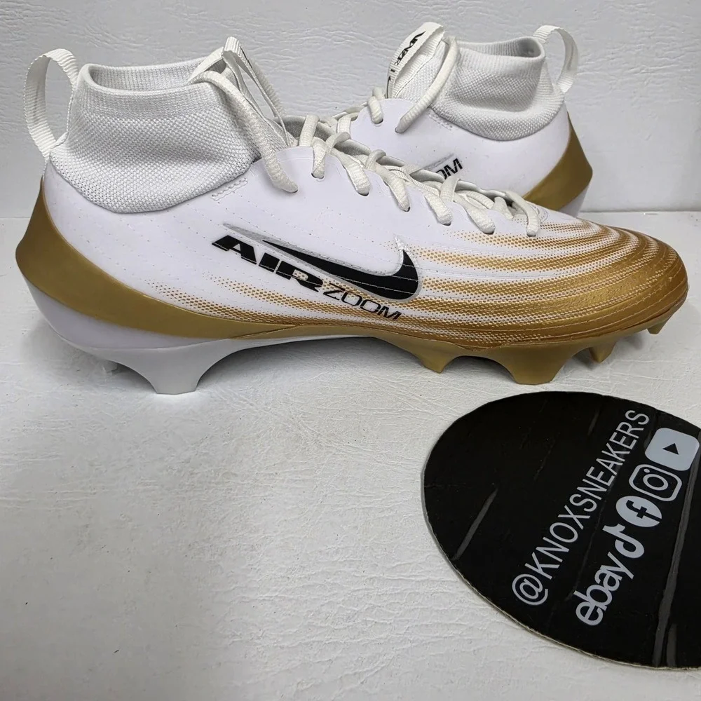 Nike Vapor Pro 1 White Gold Football Cleats FB3298-103 Men's Size 11